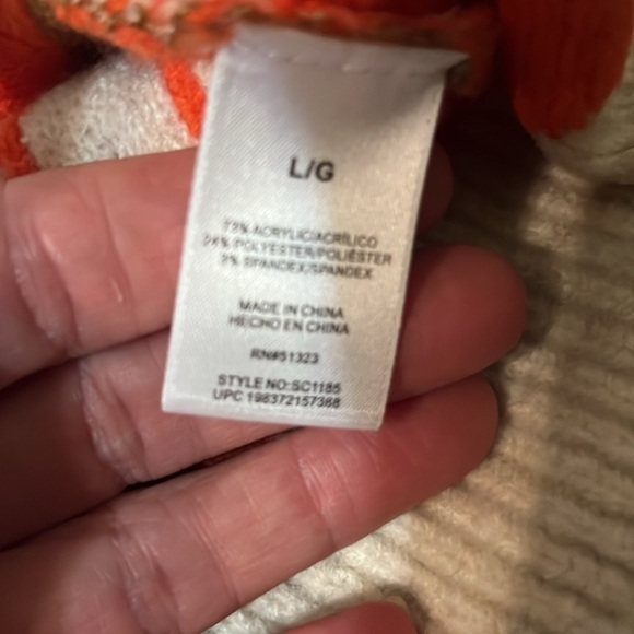 Pumpkin Patterned Cream Sweater - Picture 5 of 6